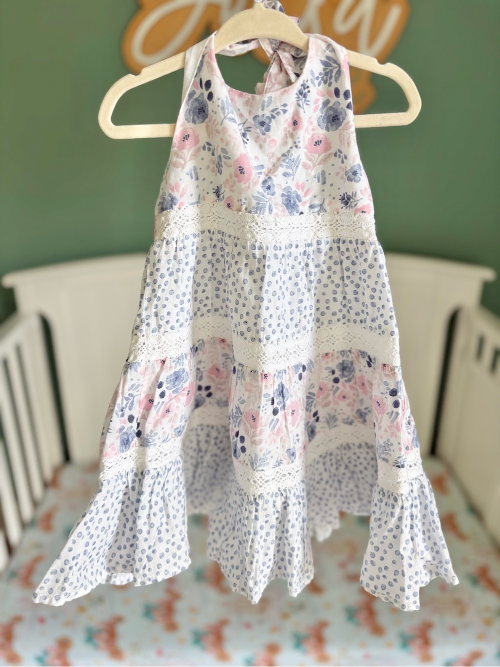 Tommy Bahama 3T girls floral halter neck dress